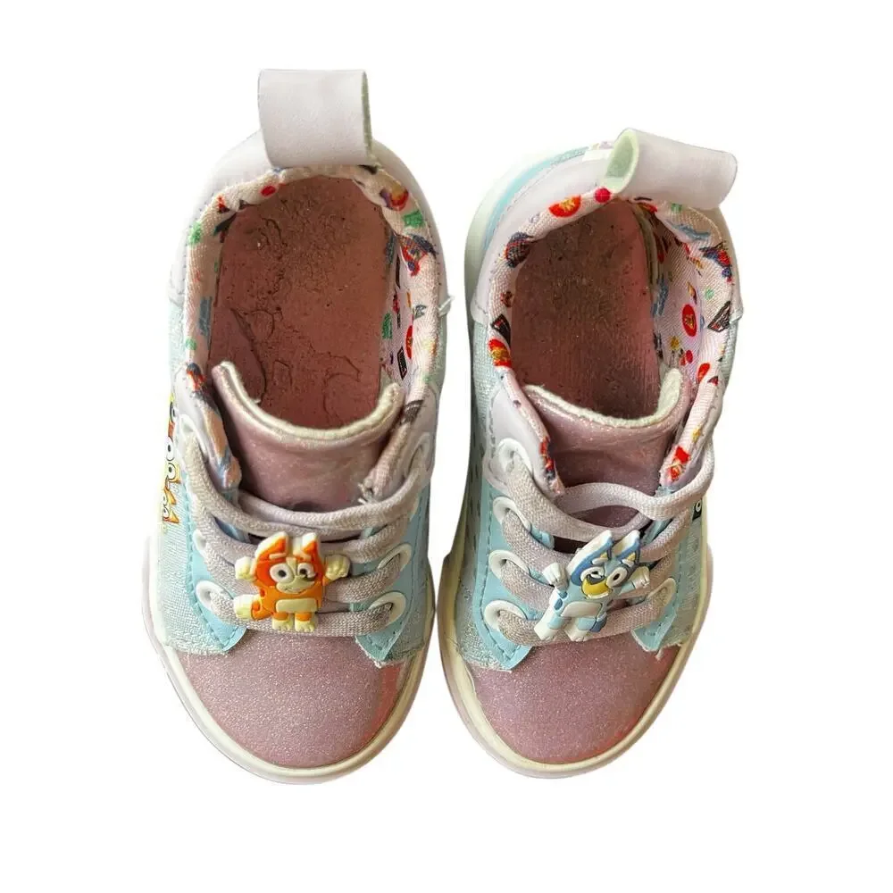 BLUEY BINGO toddler pink blue pastel slip on shoes sneakers groundup sz 7